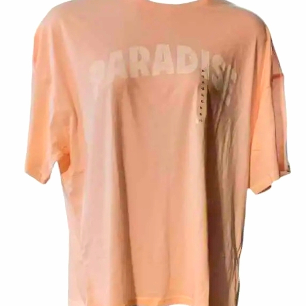 NWT JCPenney's Flirtitude Blush Paradise T-Shirt ~XL